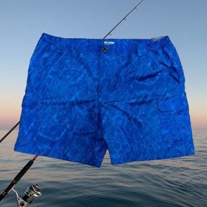 Reel Legends Performance Outfitters Money Blue Bonefish Swim Fishing Shorts XXL